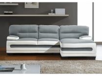 Sofá chaise longue actual en blanco y gris