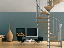 Escalera de caracol para un interior moderno